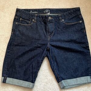 Loft sz8 modern Bermuda short dark wash